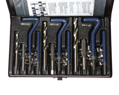 Набор инструментов для восстановления резьбы М6, М8, М10 12 предметов в кейсе JTC
